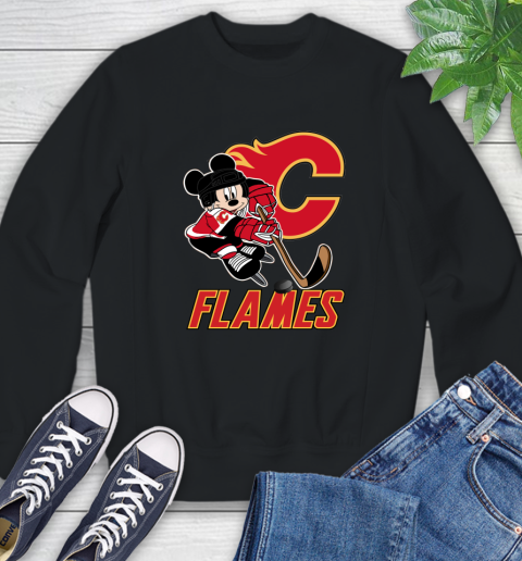 NHL Calgary Flames Mickey Mouse Disney Hockey T Shirt Sweatshirt 2