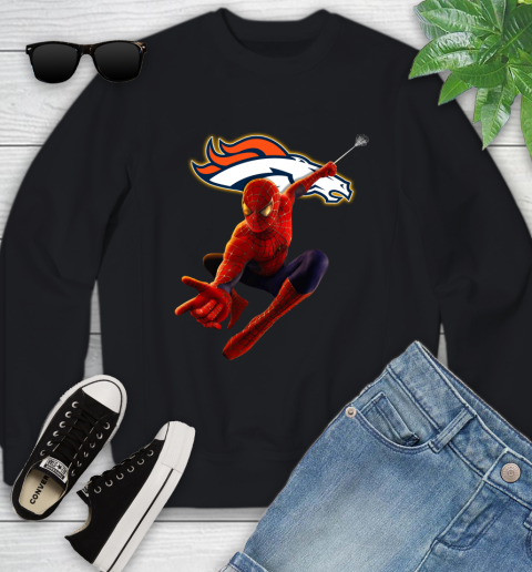 NFL Spider Man Avengers Endgame Football Denver Broncos Youth Sweatshirt 2