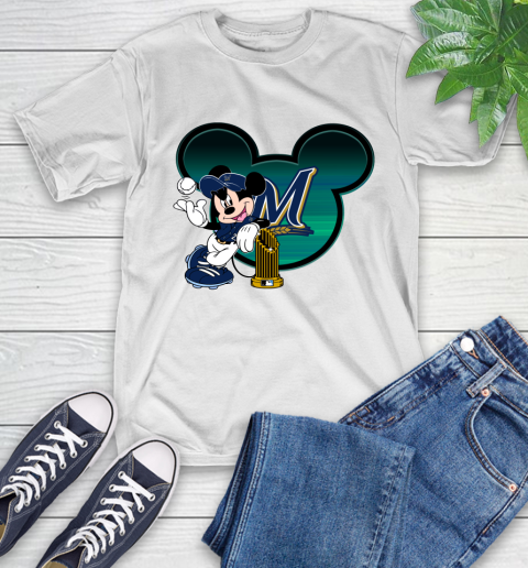 MLB Milwaukee Brewers The Commissioner's Trophy Mickey Mouse Disney T-Shirt