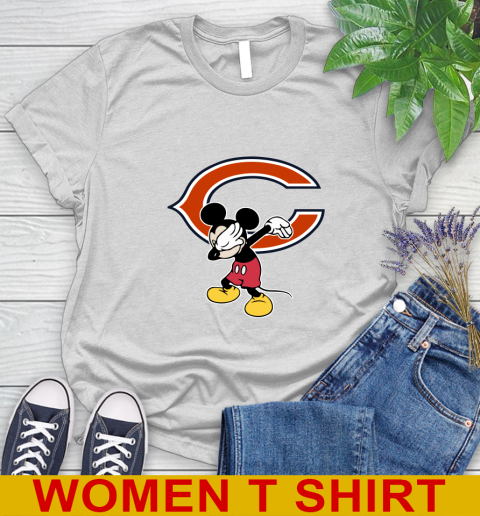 Chicago Bears NFL Football Dabbing Mickey Disney Sports Women's T-Shirt
