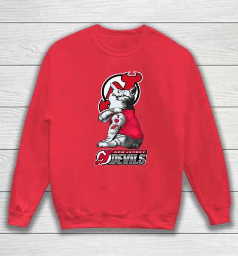 NHL My Cat Loves New Jersey Devils Hockey Sweatshirt 7