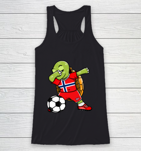 Dabbing Turtle Norway Soccer Fans Jersey Norwegian Football Racerback Tank