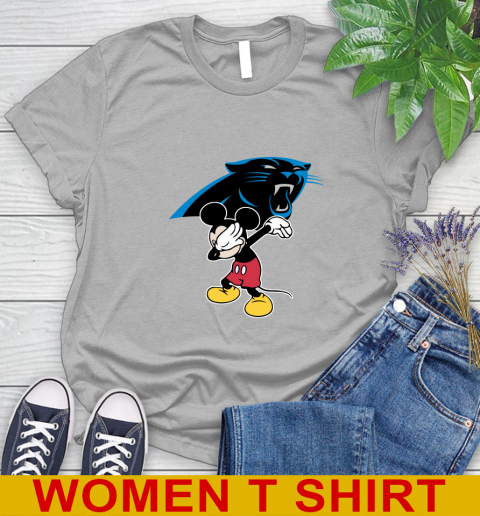 Carolina Panthers NFL Football Dabbing Mickey Disney Sports Women's T-Shirt 5
