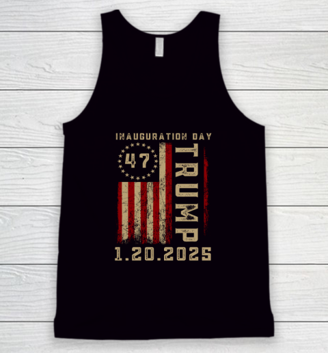 Donald Trump Inauguration Day 2025 47th President 47 US Flag Tank Top