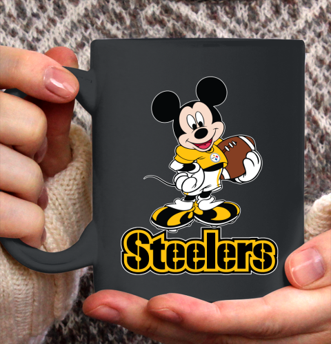NFL Football Pittsburgh Steelers Cheerful Mickey Mouse Shirt Ceramic Mug 15oz