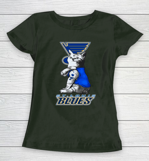 NHL My Cat Loves St.Louis Blues Hockey Women's T-Shirt 4