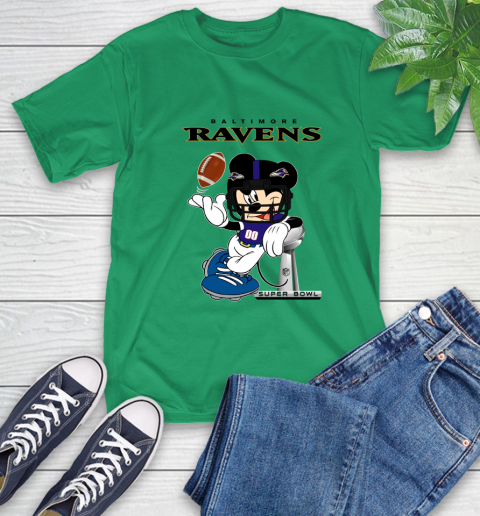 NFL Baltimore Ravens Mickey Mouse Disney Super Bowl Football T Shirt T-Shirt 7