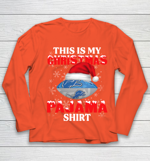 Detroit Lions This Is My Christmas Pajama Shirt NFL Youth Long Sleeve 3