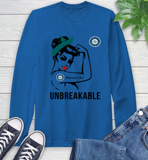 MLB Seattle Mariners Girl Unbreakable Baseball Sports Long Sleeve T-Shirt 7