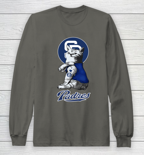 MLB Baseball My Cat Loves San Diego Padres Long Sleeve T-Shirt 5