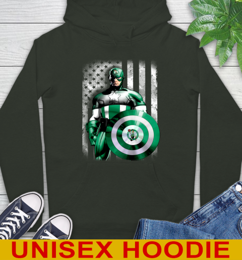 Boston Celtics NBA Basketball Captain America Marvel Avengers American Flag Shirt Hoodie 12