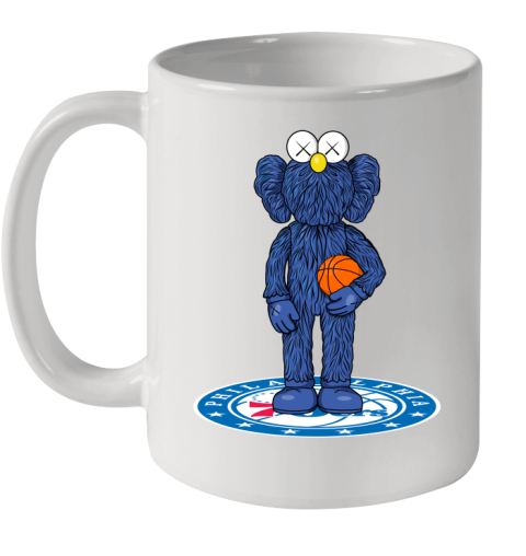 NBA Basketball Philadelphia 76ers Kaws Bff Blue Figure Shirt Ceramic Mug 11oz