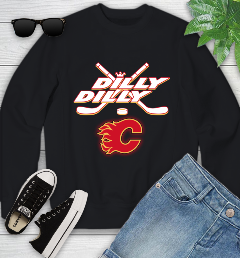 NHL Calgary Flames Dilly Dilly Hockey Sports Youth Sweatshirt 2