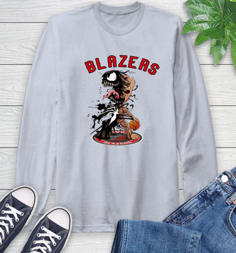NBA Portland Trail Blazers Basketball Venom Groot Guardians Of The Galaxy Long Sleeve T-Shirt 6