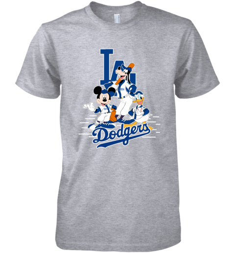 Los Angeles Dodgers Mickey Donald And Goofy Baseball Premium Men's T-Shirt