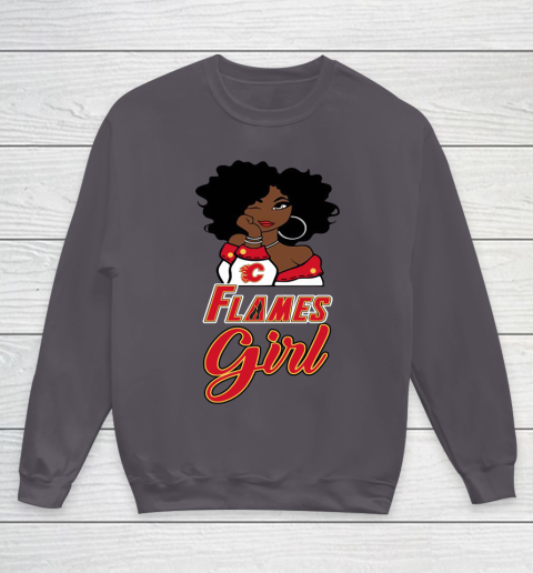 Calgary Flames Girl NHL Youth Sweatshirt 6