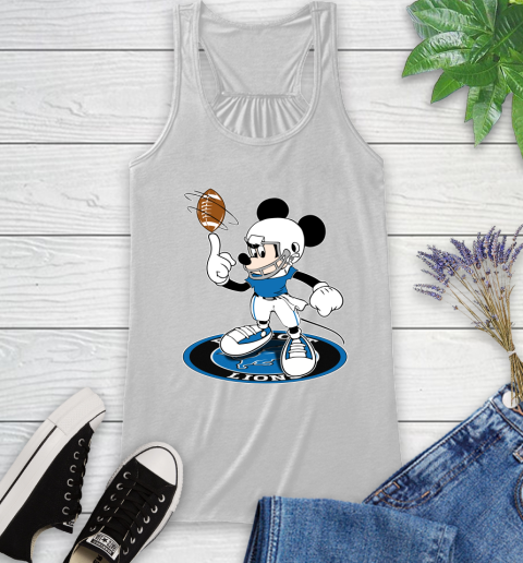 NFL Football Detroit Lions Cheerful Mickey Disney Shirt Racerback Tank 2