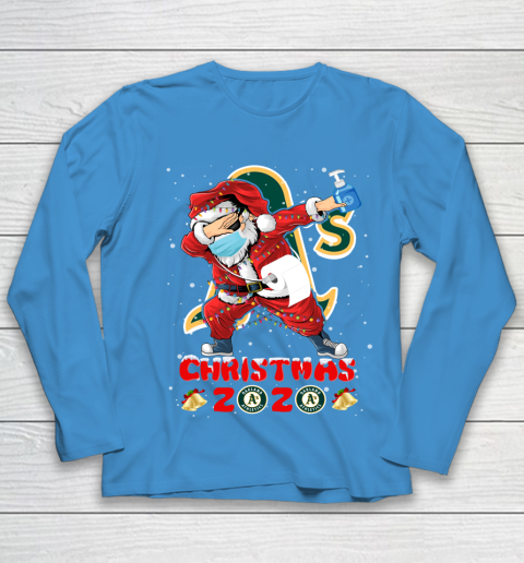 Oakland Athletics Funny Santa Claus Dabbing Christmas 2020 MLB Youth Long Sleeve 5