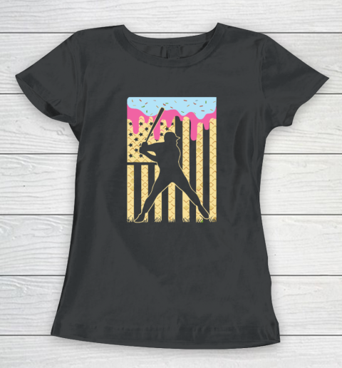 Baseball Ice Cream Drip Women's T-Shirt