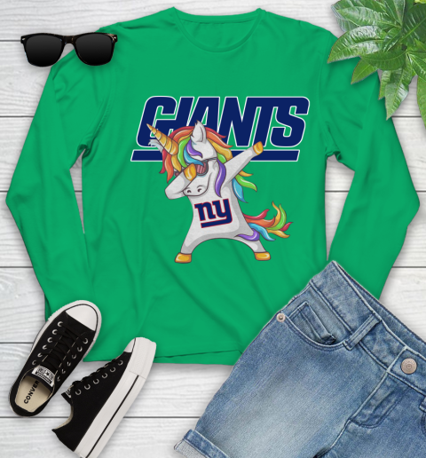 New York Giants NFL Football Funny Unicorn Dabbing Sports Youth Long Sleeve 6