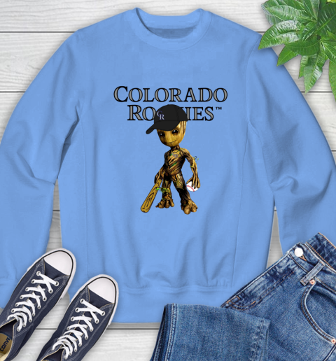 MLB Colorado Rockies Groot Guardians Of The Galaxy Baseball Sweatshirt 11