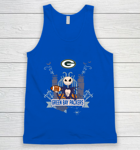 NFL Green Bay Packers Football Jack Skellington Halloween Tank Top 4