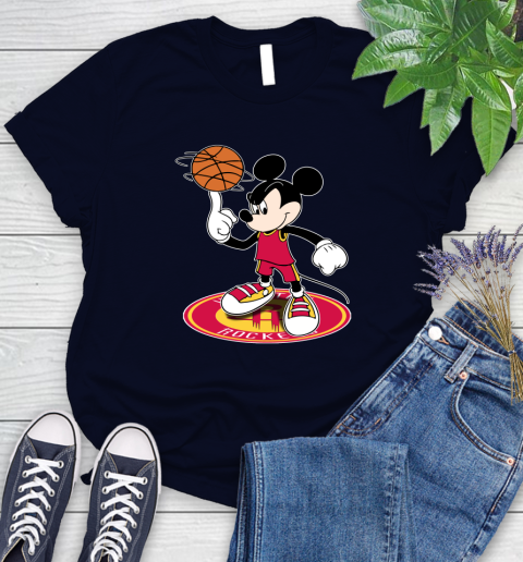 NBA Basketball Houston Rockets Cheerful Mickey Disney Shirt Women's T-Shirt 3