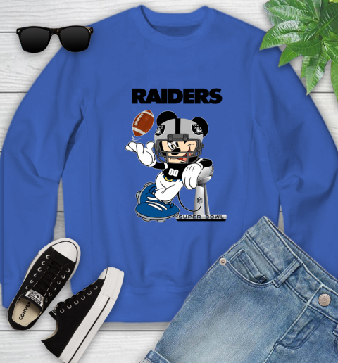 NFL Oakland Raiders Mickey Mouse Disney Super Bowl Football T Shirt Youth Sweatshirt 8