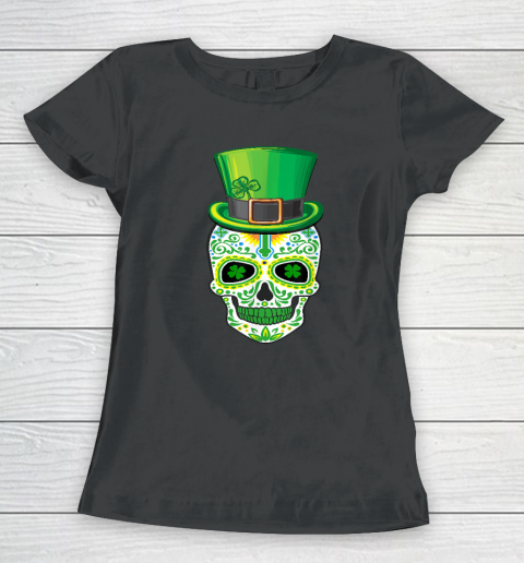 Skull St Patricks Day Irish Funny Saint Patricks Day Of Dead Women's T-Shirt