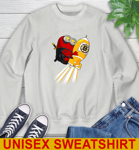 NHL Hockey Boston Bruins Deadpool Minion Marvel Shirt Sweatshirt 5