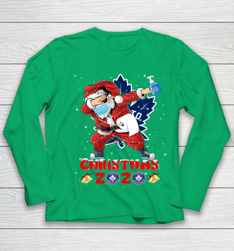 Toronto Maple Leafs Funny Santa Claus Dabbing Christmas 2020 NHL Youth Long Sleeve 4