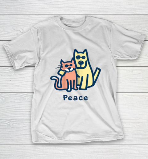 Cat Mom Dog Mom Peace Together I Love Pets T-Shirt