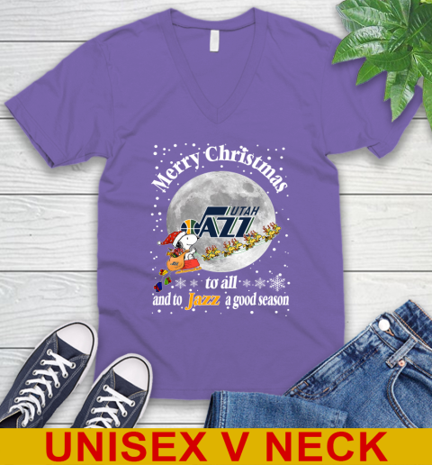 Utah Jazz Merry Christmas To All And To Jazz A Good Season NBA Basketball Sports V-Neck T-Shirt 8