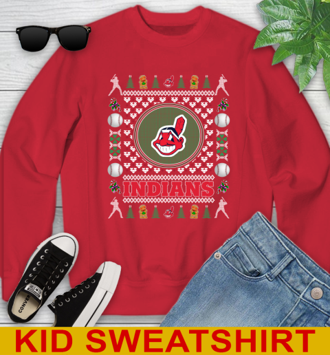 Cleveland Indians Merry Christmas MLB Baseball Loyal Fan Youth Sweatshirt 7