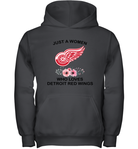 NHL Just A Woman Who Loves Detroit Red Wings Hockey Sports Youth Hoodie