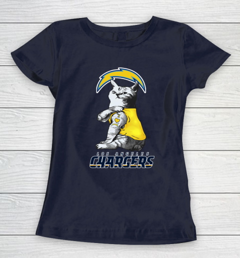 NFL Football My Cat Loves Los Angeles Chargers Women's T-Shirt 2