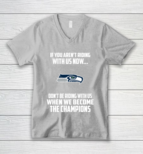 NFL Seattle Seahawks Football We Become The Champions V-Neck T-Shirt 3