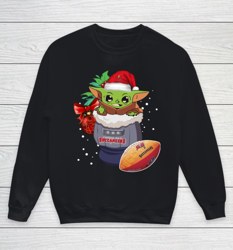 Tampa Bay Buccaneers Christmas Baby Yoda Star Wars Funny Happy NFL Youth Sweatshirt