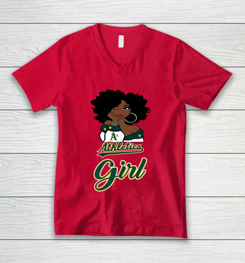 Oakland Athleticss Girl MLB V-Neck T-Shirt 7