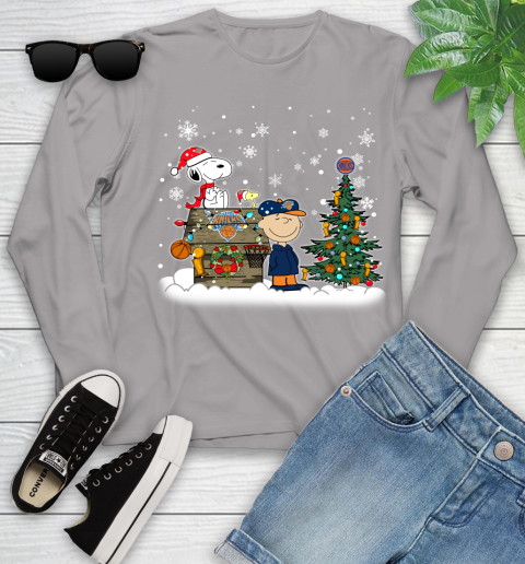 New York Knicks NBA Basketball Christmas The Peanuts Movie Snoopy Championship Youth Long Sleeve 5