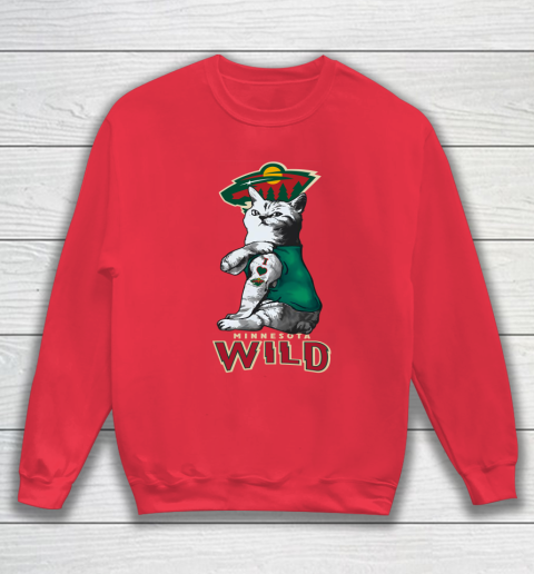 NHL My Cat Loves Minnesota Wild Hockey Sweatshirt 7