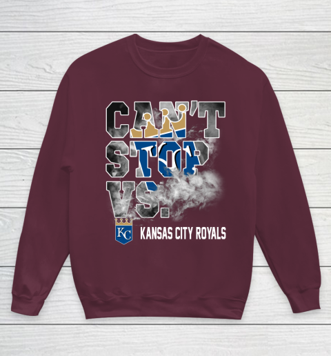 MLB Kansas City Royals Baseball Can't Stop Vs Kansas City Royals Youth Sweatshirt 4