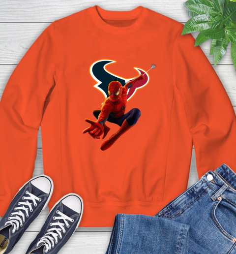 NFL Spider Man Avengers Endgame Football Houston Texans Sweatshirt 4