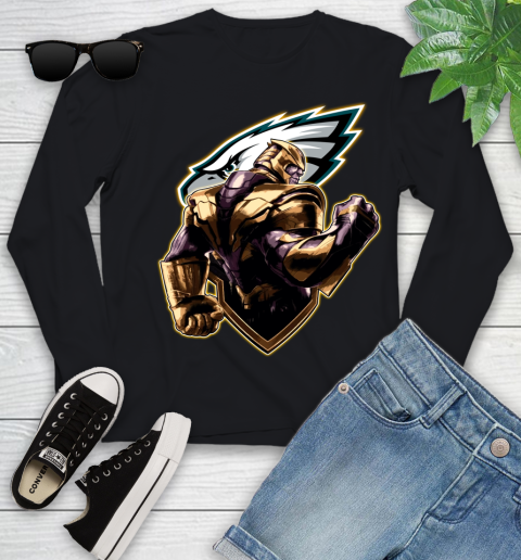 NFL Thanos Avengers Endgame Football Sports Philadelphia Eagles Youth Long Sleeve 2