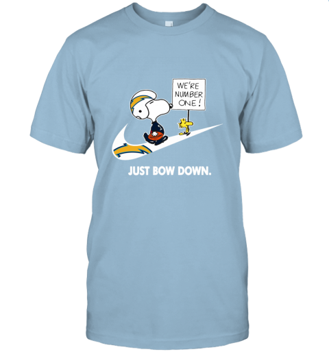 nfl Los Angeles Chargers Are Number One – nike Just Bow Down Snoopy ezaq los angeles chargers are number one ndash just bow dow classic t shirt 2 front light blue