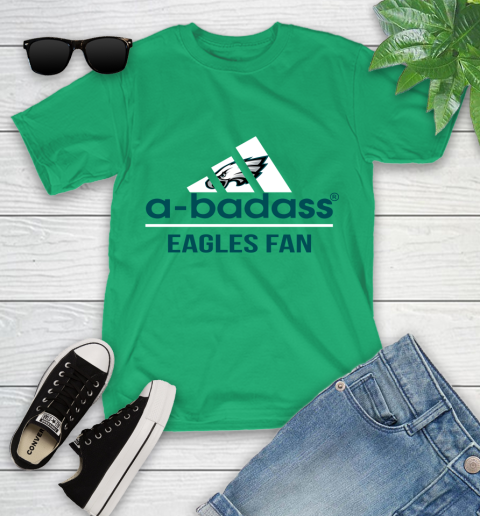 NFL A Badass Philadelphia Eagles Fan Adidas Football Sports Youth T-Shirt 8