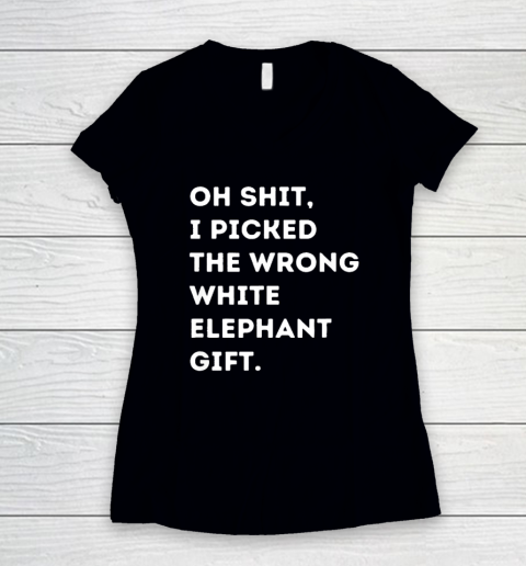 Oh Shit Funny White Elephant Women's V-Neck T-Shirt