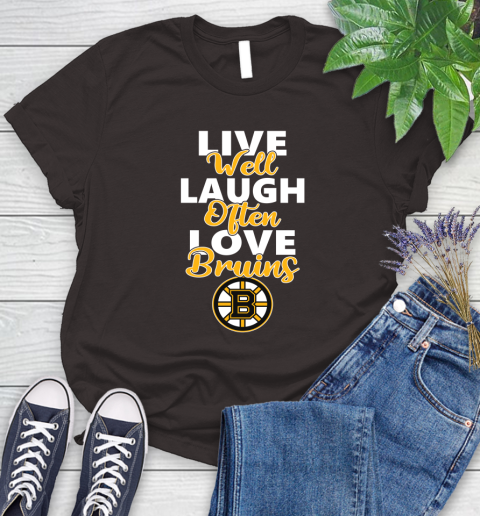 NHL Hockey Boston Bruins Live Well Laugh Often Love Shirt Women's T-Shirt 9
