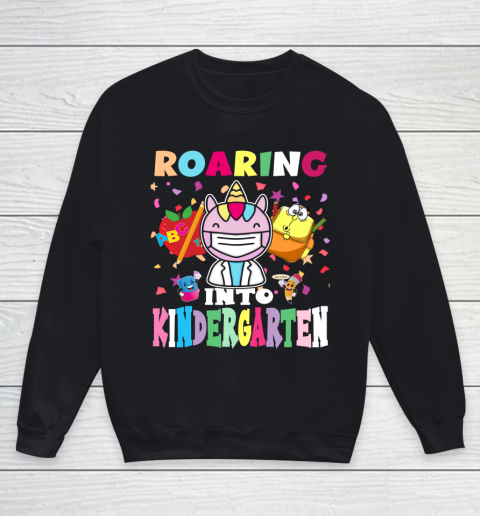 Back to school shirt Roaring into kinderGarten Youth Sweatshirt