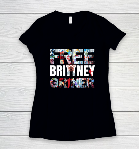 Free Brittney Griner BG 42 Women's V-Neck T-Shirt